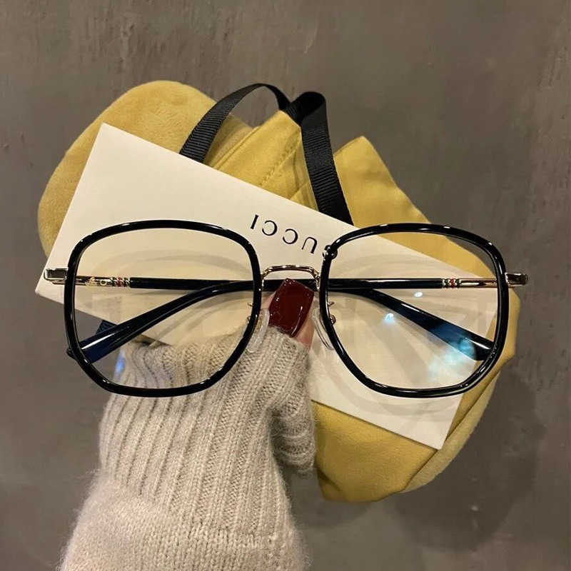 Fashion Sunglasses 20% Off Green Frame Ultra Blue Light Radiation Glasses For Myopic Women Matching Size Plain Face Korean Version Eye Care Gift Free 
