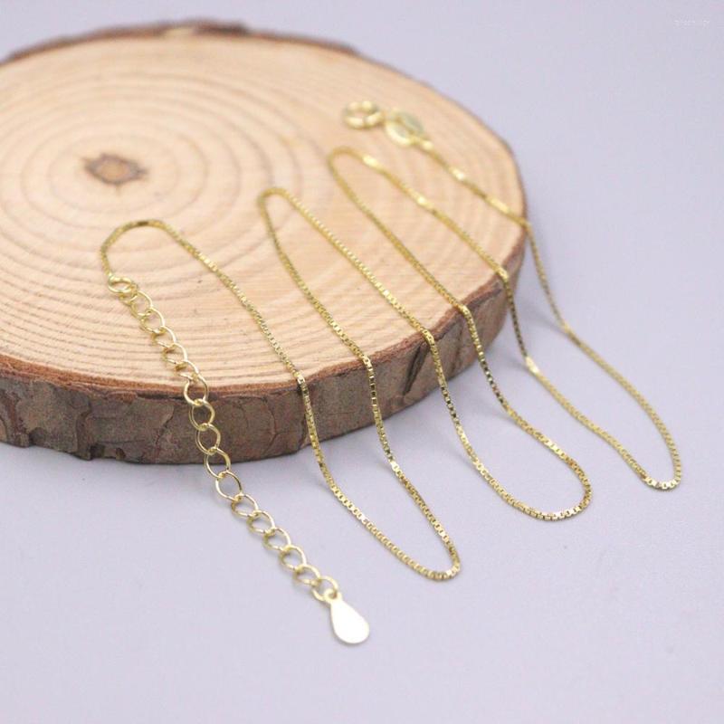 Chains Real Sterling Silver Necklace Women Gold-color Chain 0.7mm 925 Box 16-18inchL Can Be Adjustable
Chains Real Sterling Silver Necklace Women Gold-color Chain 0.7mm 925 Box 16-18inchL Can Be Adjustable