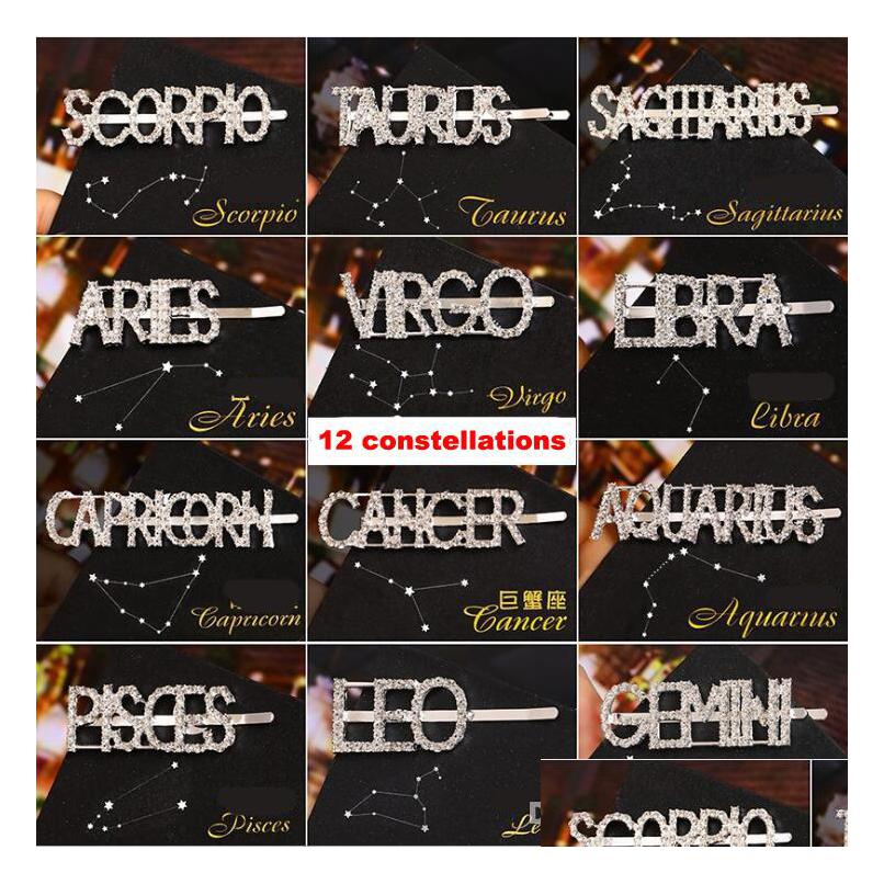 Hair Accessories Letter Rhinestone Hairpins 12 Constellations Women Clips Pins Barrettes For Girls Hairclip Hairgrip Drop Delivery B Dhkze, As show
Hair Accessories Letter Rhinestone Hairpins 12 Constellations Women Clips Pins Barrettes For Girls Hairclip Hairgrip Drop Delivery B Dhkze, As show