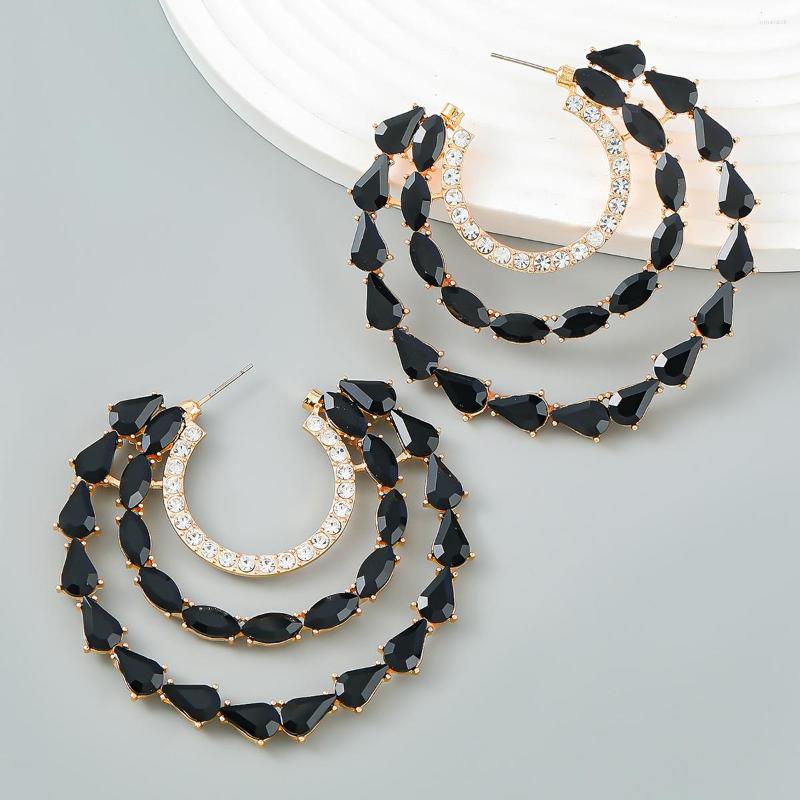 Dangle Earrings Fashion Geometry Black Crystal Drop Women Weedding Jewelry Gift Ethnic Big Moon Rhinestone Earring Wholesale
Dangle Earrings Fashion Geometry Black Crystal Drop Women Weedding Jewelry Gift Ethnic Big Moon Rhinestone Earring Wholesale