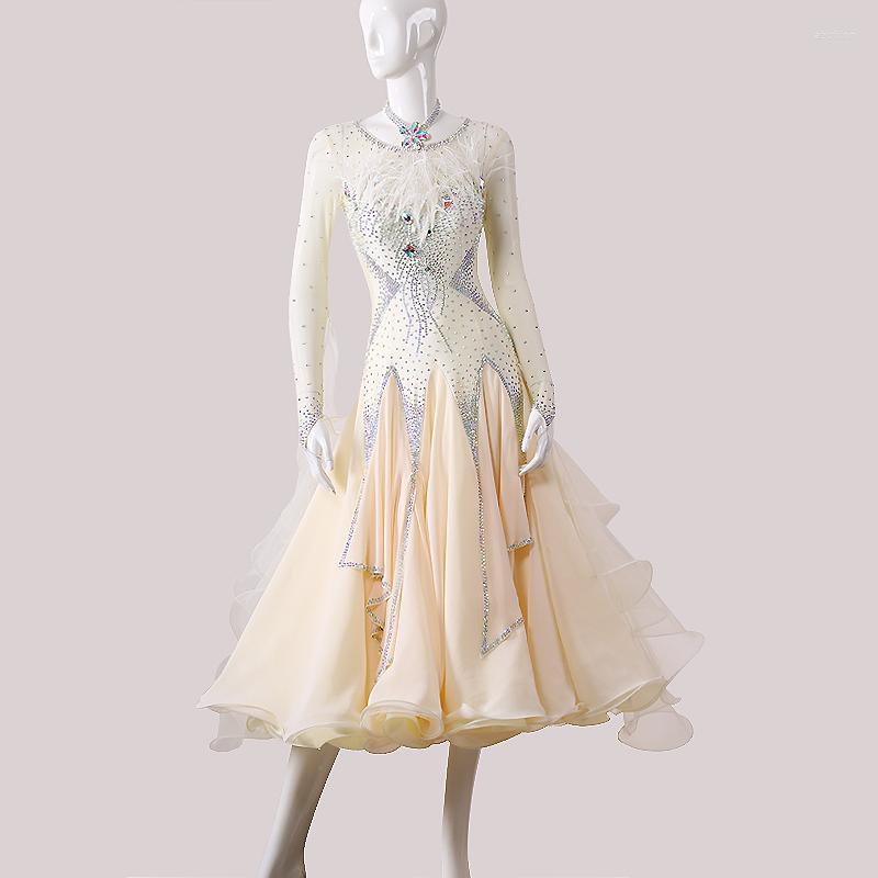 Stage Wear -colored Swing Ballroom Dancing Dress Contest Dance Modern Performance Costume, Beige
Stage Wear -colored Swing Ballroom Dancing Dress Contest Dance Modern Performance Costume, Beige