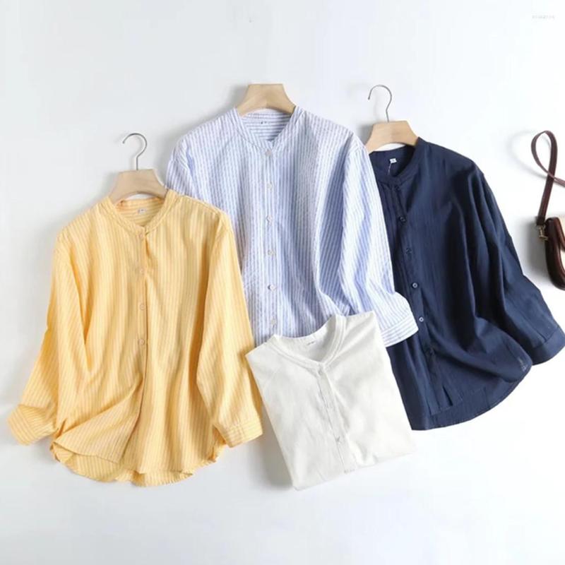 Women' Blouses Maxdutti Striped Blouse Women 2023 Japanese Style Muliicolor Casual Stand Collar Shirt Cotton Loose Fashion Tops, Sky blue
Women' Blouses Maxdutti Striped Blouse Women 2023 Japanese Style Muliicolor Casual Stand Collar Shirt Cotton Loose Fashion Tops, Sky blue