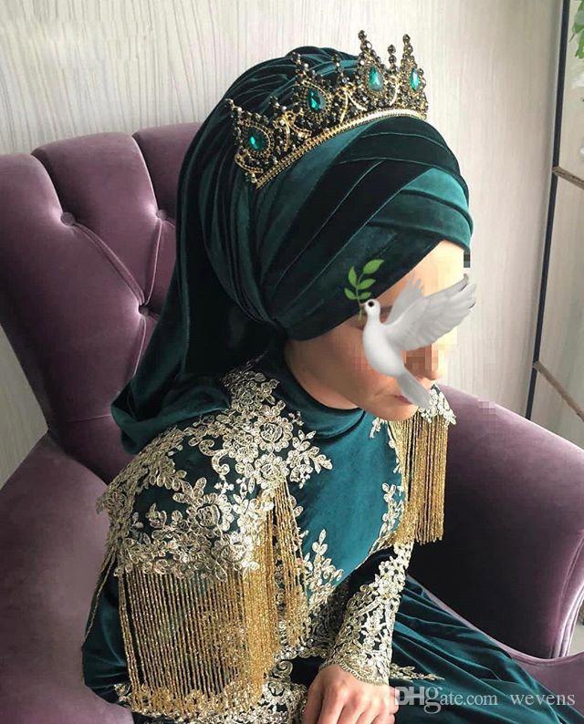 Luxury Muslim Abaya Evening Dress 2023 High Neck Long Sleeve Kaftan Moroccan Prom Gowns Appliques Tassel Beaded Robe De Mariee Formal Engagement Women