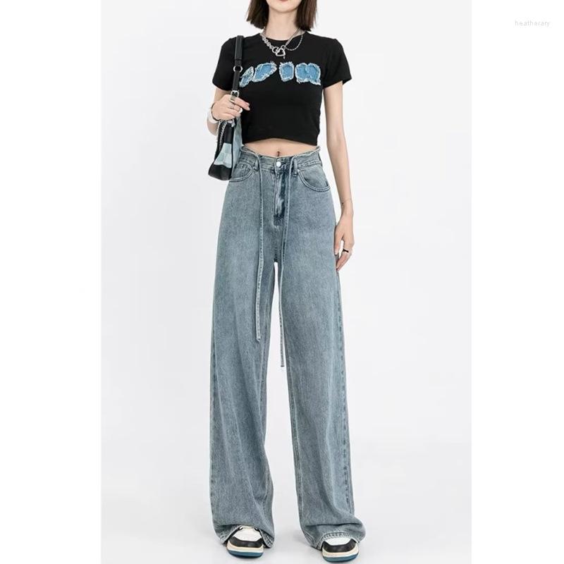Women' Jeans Vintage Wash Straight Leg Wome High-waisted Design Lace-up Wide-leg Drop Floor Length Pants High Waisted, Black
Women' Jeans Vintage Wash Straight Leg Wome High-waisted Design Lace-up Wide-leg Drop Floor Length Pants High Waisted, Black