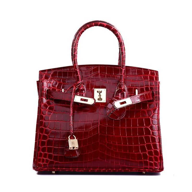 Luxury Bag Birkin Real leather Crocodile pattern top layer cowhide women's Fashion youth diagonal cross Handbag with logo, Black3
Luxury Bag Birkin Real leather Crocodile pattern top layer cowhide women's Fashion youth diagonal cross Handbag with logo, Black3