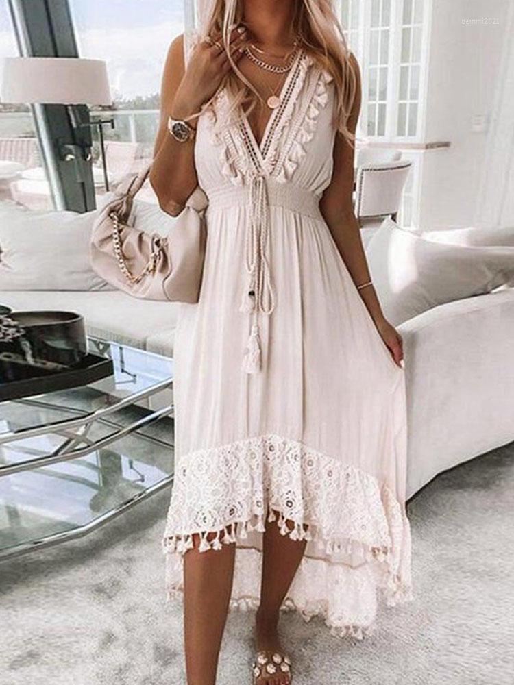 Casual Dresses Elegant Embroidery Lace Tassel Party Dress Women Spring Deep V Neck Irregular Summer Sleeveless Office Beach Vestido, Beige
Casual Dresses Elegant Embroidery Lace Tassel Party Dress Women Spring Deep V Neck Irregular Summer Sleeveless Office Beach Vestido, Beige