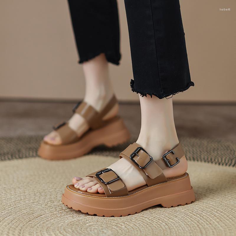 Sandals Concise Belt Buckle Platform Casual Leather Beach Flats Round Toe Gladiator Women Shoes 2023 Summer Zapatillas Mujer, As show
Sandals Concise Belt Buckle Platform Casual Leather Beach Flats Round Toe Gladiator Women Shoes 2023 Summer Zapatillas Mujer, As show