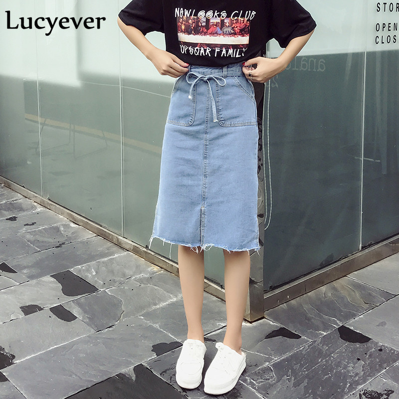 Skirts JMPRS Vintage washed denim women skirts Summer split Korean midi skirts solid casual preppy style sashes jeans skirts ladies 230313, Sky blue
Skirts JMPRS Vintage washed denim women skirts Summer split Korean midi skirts solid casual preppy style sashes jeans skirts ladies 230313, Sky blue
