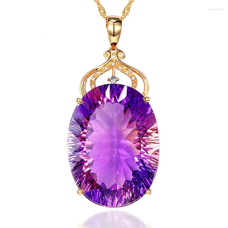 Choker Tmall's European And American Amethyst Pendant With Full Diamond Micro-set Plated 18K Gold Necklace
Choker Tmall's European And American Amethyst Pendant With Full Diamond Micro-set Plated 18K Gold Necklace