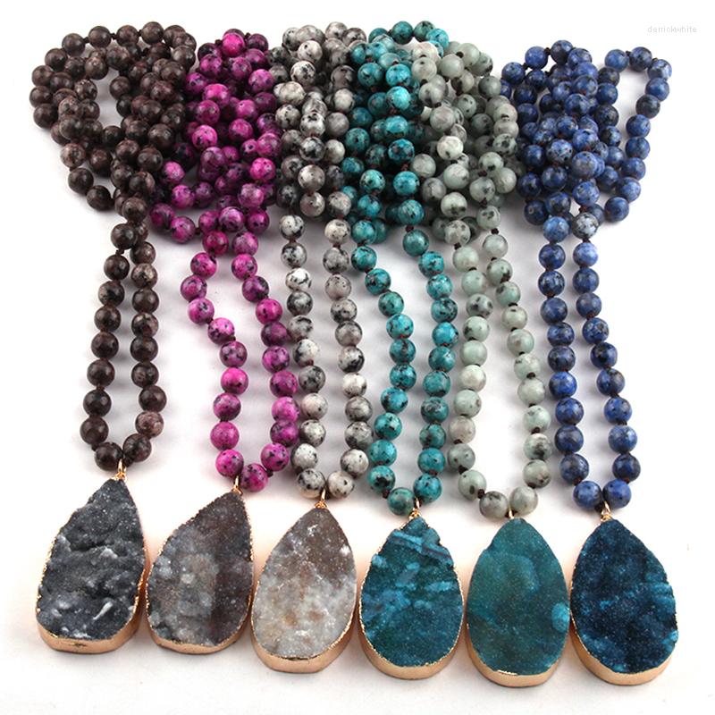 Pendant Necklaces MOODPC Fashion Stone Long Knotted Druzy Drop Necklace Women Lariat
Pendant Necklaces MOODPC Fashion Stone Long Knotted Druzy Drop Necklace Women Lariat