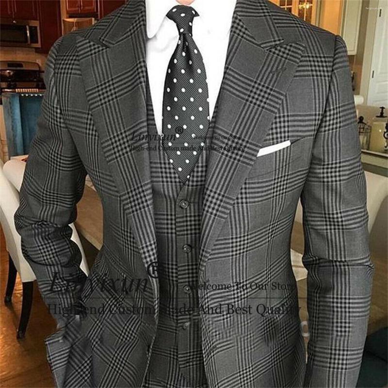 Men's Suits Grey Plaid Mens For Wedding Tuxedos Slim Fit Business Working Male Blazers 3 Pieces Set Costume Homme Jacket Vest Pants, Picture shown
Men's Suits Grey Plaid Mens For Wedding Tuxedos Slim Fit Business Working Male Blazers 3 Pieces Set Costume Homme Jacket Vest Pants, Picture shown