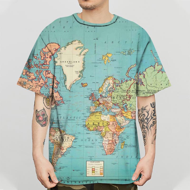 Men's T Shirts Summer Mode 3D Print / Women's Map Street Short Sleeve Personalized Trend Oversized Top T-Shirt Design Funny Ea, Map-009
Men's T Shirts Summer Mode 3D Print / Women's Map Street Short Sleeve Personalized Trend Oversized Top T-Shirt Design Funny Ea, Map-009