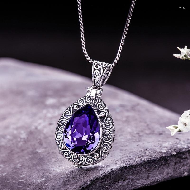 Pendant Necklaces Women's Elegant Nostalgic Shiny Purple Zircon Copper Necklace Openable Po Frame Store Keepsake Gift
Pendant Necklaces Women's Elegant Nostalgic Shiny Purple Zircon Copper Necklace Openable Po Frame Store Keepsake Gift