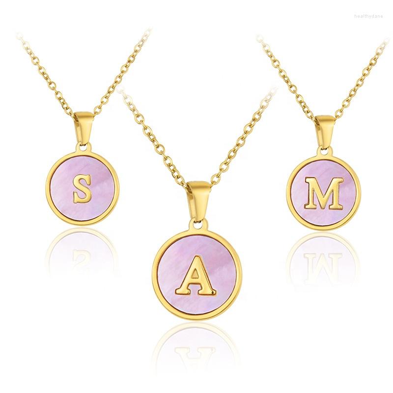 Pendant Necklaces Necklace Fashion Custom Letter Design Round Pink Shell Stainless Steel Jewelry For Women
Pendant Necklaces Necklace Fashion Custom Letter Design Round Pink Shell Stainless Steel Jewelry For Women