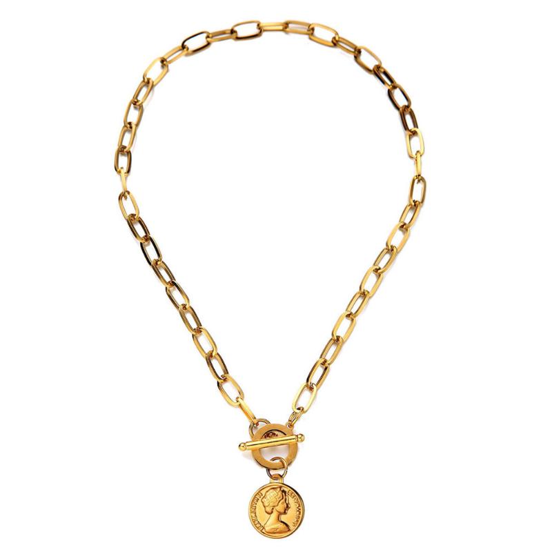 Pendant Necklaces Stainless Steel Queen Coin Necklace For Men Women Medal Toggle Chain Gold/Sliver Color Cross Clavicle
Pendant Necklaces Stainless Steel Queen Coin Necklace For Men Women Medal Toggle Chain Gold/Sliver Color Cross Clavicle