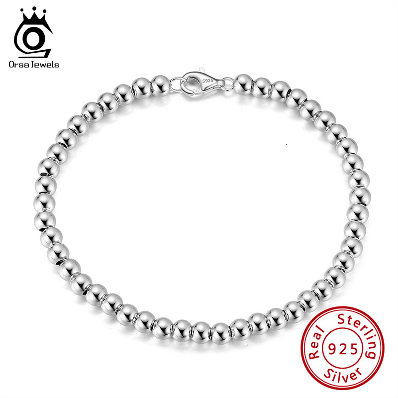 Charm Bracelets ORSA JEWELS 925 Sterling Silver 4mm Bead Ball Strand Chain Bracelet for Women Trendy Beads Jewelry Wholesale SB103 230313
Charm Bracelets ORSA JEWELS 925 Sterling Silver 4mm Bead Ball Strand Chain Bracelet for Women Trendy Beads Jewelry Wholesale SB103 230313