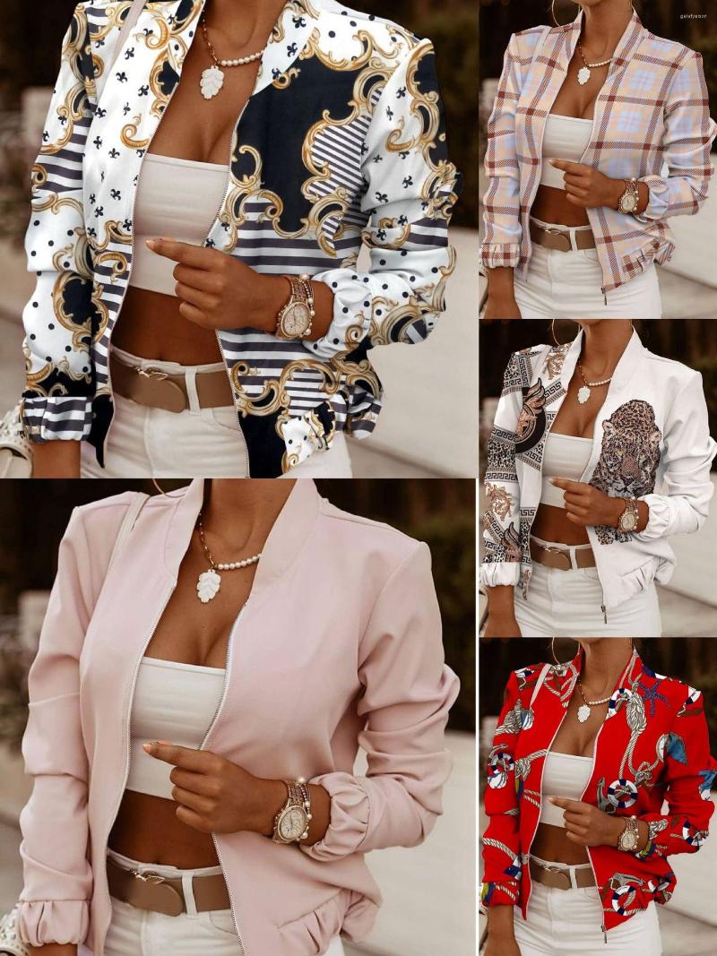 Women' Jackets AYES Women' Clothing Printed Coat 2023 Autumn Stand Collar Casual Charm Slimming Cardigan Zipper Jacket Women Short, White
Women' Jackets AYES Women' Clothing Printed Coat 2023 Autumn Stand Collar Casual Charm Slimming Cardigan Zipper Jacket Women Short, White
