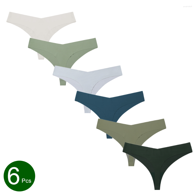 Women' Panties 6 Pcs/Pack Sexy Ice Silk Seamless Thong Women Low Rise Bikinis Solid Color Thin Tangas Mujer Knickers, Mix colors
Women' Panties 6 Pcs/Pack Sexy Ice Silk Seamless Thong Women Low Rise Bikinis Solid Color Thin Tangas Mujer Knickers, Mix colors
