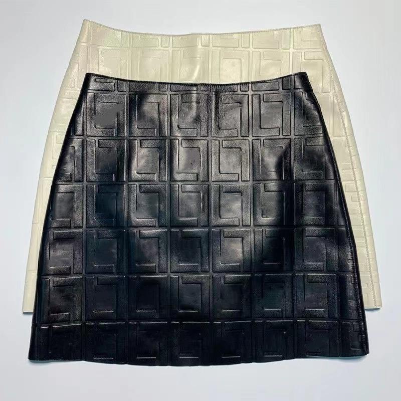 Jeans High Quality Designer PU Leather Skirts Fashion F Letter Print High Waist Hip A-Line Skirt Pdson, White
Jeans High Quality Designer PU Leather Skirts Fashion F Letter Print High Waist Hip A-Line Skirt Pdson, White