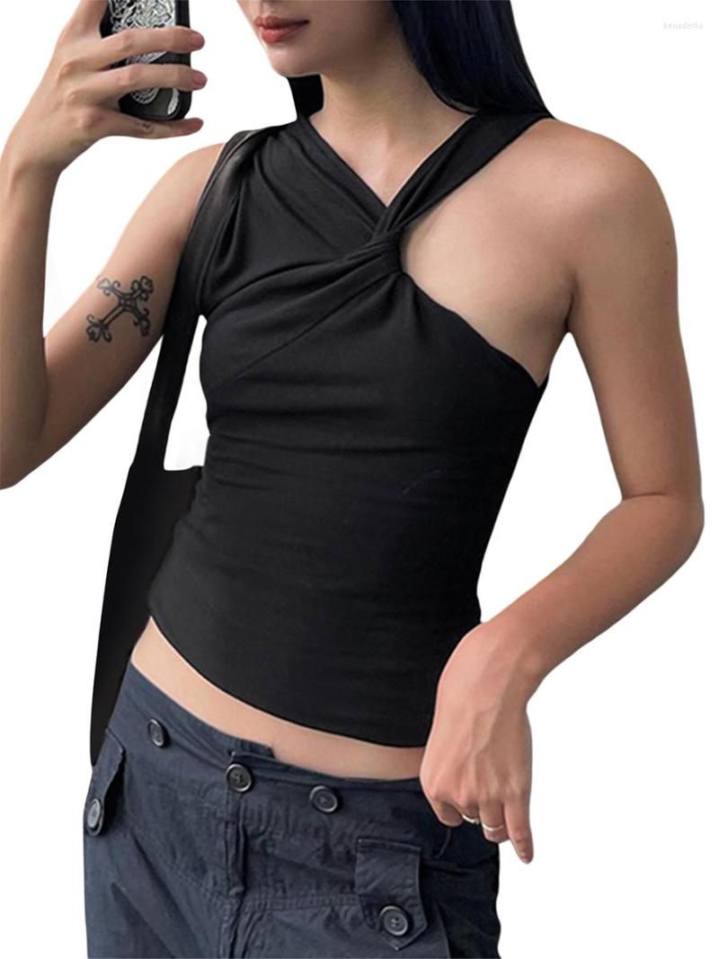 Women' Tanks Women' Summer Solid Color Slim Vest Asymmetry Sleeveless Knot Ruched Display Navel Cropped Tank Tops, Black
Women' Tanks Women' Summer Solid Color Slim Vest Asymmetry Sleeveless Knot Ruched Display Navel Cropped Tank Tops, Black