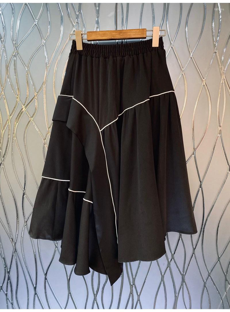 Skirts 2023 Autumn Winter High Quality Skirt Women Elastic Waist White Black Color Block A-Line Casual Asymmetrical Party, Picture shown
Skirts 2023 Autumn Winter High Quality Skirt Women Elastic Waist White Black Color Block A-Line Casual Asymmetrical Party, Picture shown
