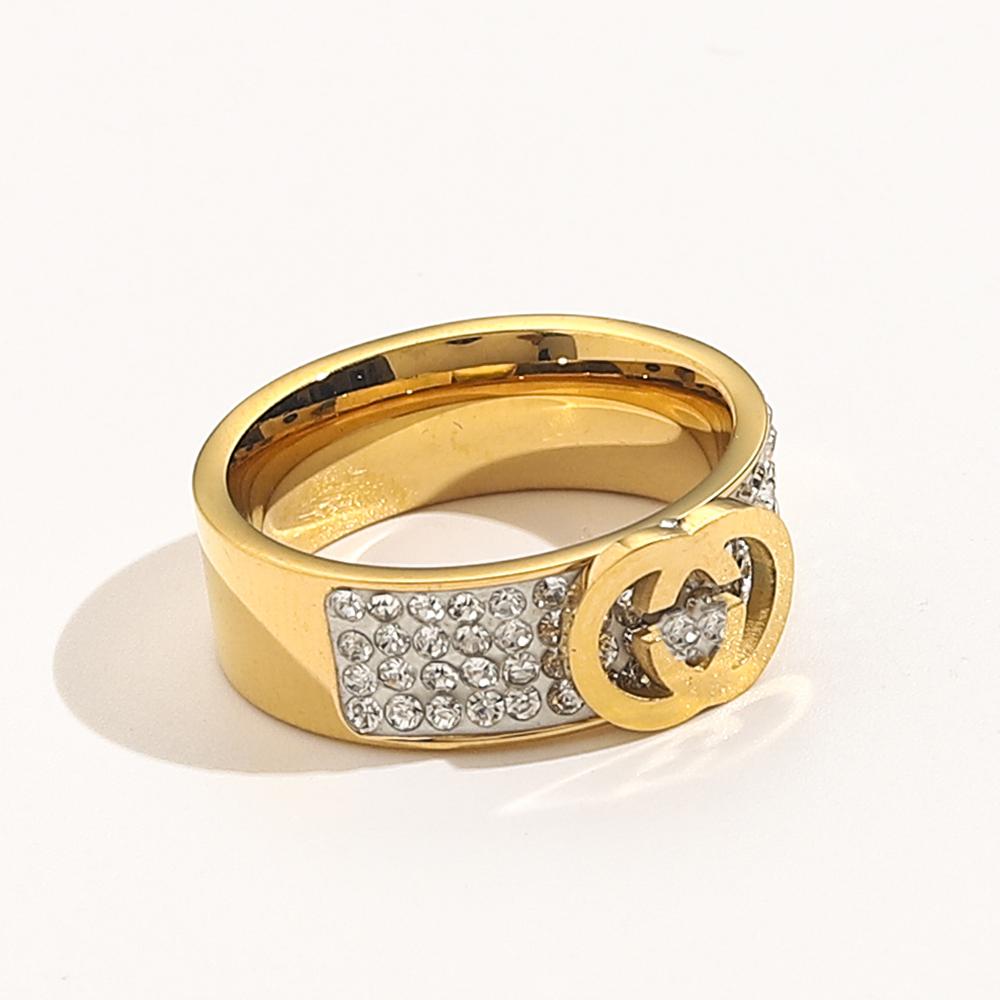 Classic Luxury Jewelry Designer Rings Women Love Wedding Supplies Diamond 18K Gold Plated Stainless Steel Ring Fine Finger Ring Wholesale ZG1308
Classic Luxury Jewelry Designer Rings Women Love Wedding Supplies Diamond 18K Gold Plated Stainless Steel Ring Fine Finger Ring Wholesale ZG1308