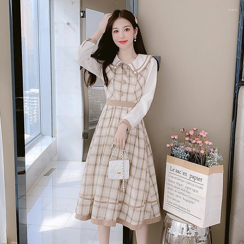 Casual Dresses Spring Autumn Dress Women Plaid Korean Fashion Vintage Sweet Ladies Harajuku Long Sleeves Female Vestidos, Photo color 
Casual Dresses Spring Autumn Dress Women Plaid Korean Fashion Vintage Sweet Ladies Harajuku Long Sleeves Female Vestidos, Photo color