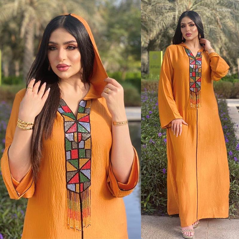 Ethnic Clothing Muslim Women Middle East Hooded Jalabia Manual Nail Bead Djellaba Femme Marocaine Abaya Dubai Aesthetic Dress Ramadan Robe
Ethnic Clothing Muslim Women Middle East Hooded Jalabia Manual Nail Bead Djellaba Femme Marocaine Abaya Dubai Aesthetic Dress Ramadan Robe