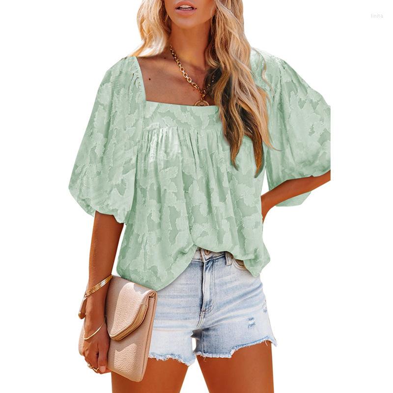 Women's Blouses Women Irregularity Mid-sleeve Loose Bubble Sleeve Short Solid Color T-shirts Summer Pleated Tee Tops Blouse For, Light green
Women's Blouses Women Irregularity Mid-sleeve Loose Bubble Sleeve Short Solid Color T-shirts Summer Pleated Tee Tops Blouse For, Light green