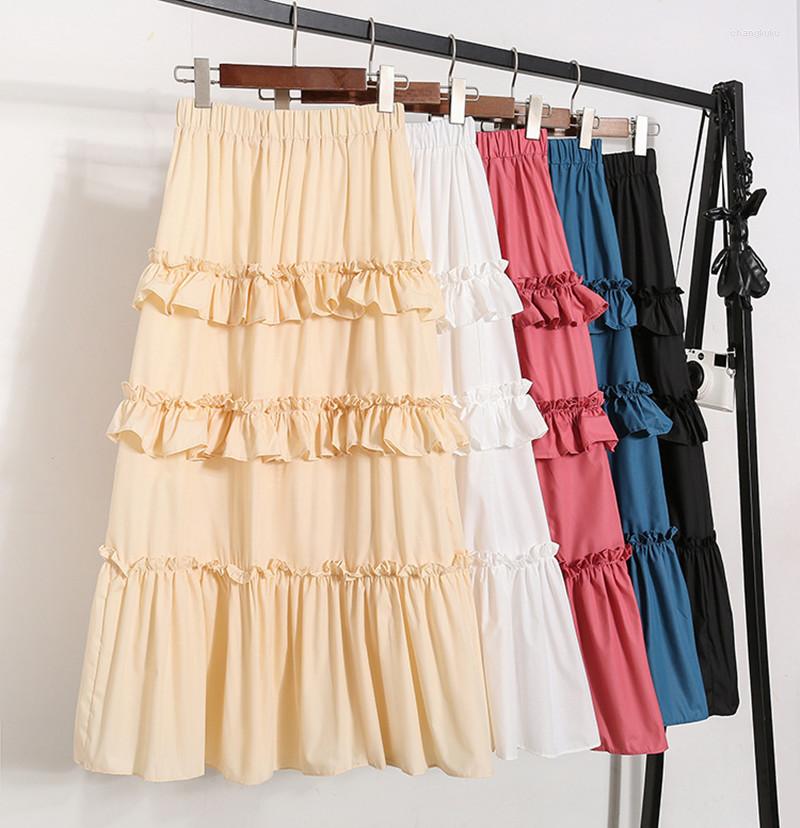 Skirts Qiukichonson Midi Long Womens Maxi Skirt Goth Lolita Summer High Waisted Asymmetrical Low Ruched Ruffle Rok, Black 
Skirts Qiukichonson Midi Long Womens Maxi Skirt Goth Lolita Summer High Waisted Asymmetrical Low Ruched Ruffle Rok, Black