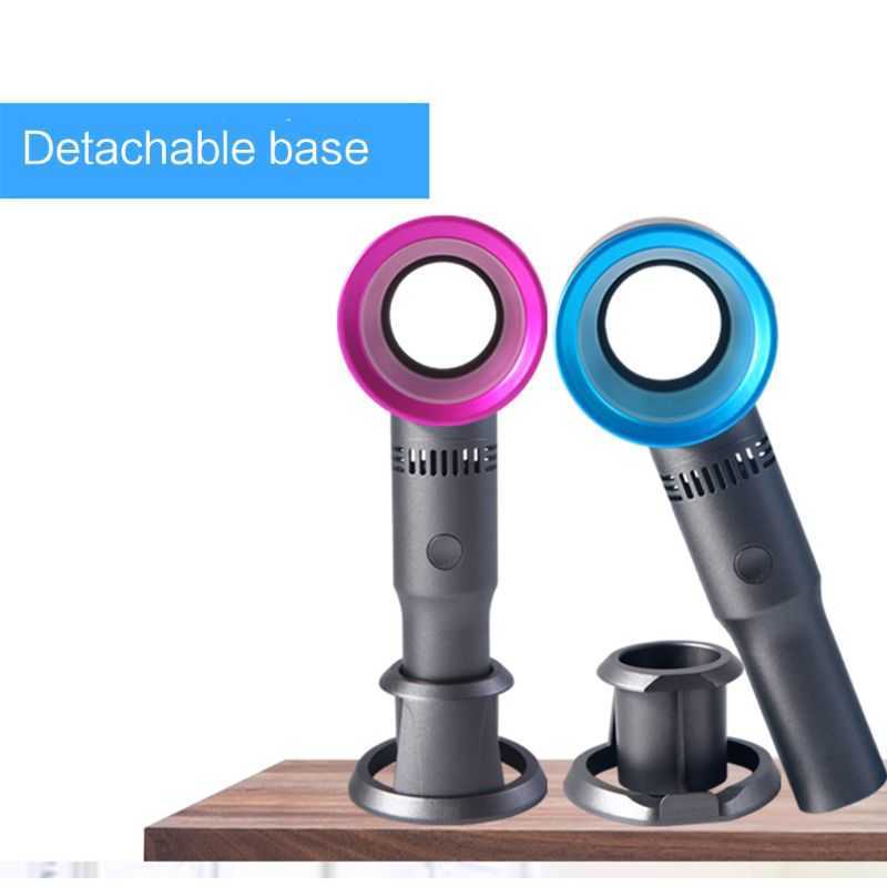 Electric Fans Mini Portable Handheld Bladeless USB Rechargeable Leafless Cooling Cooler with 3 Speed Level Home Office Outdoor Y2303