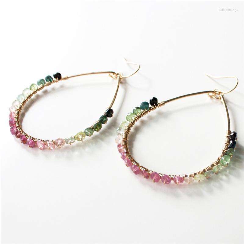 Hoop Earrings Handmade Natural Tourmaline 14K Gold Filled Jewelry Brincos Pendientes Oorbellen Boho
Hoop Earrings Handmade Natural Tourmaline 14K Gold Filled Jewelry Brincos Pendientes Oorbellen Boho