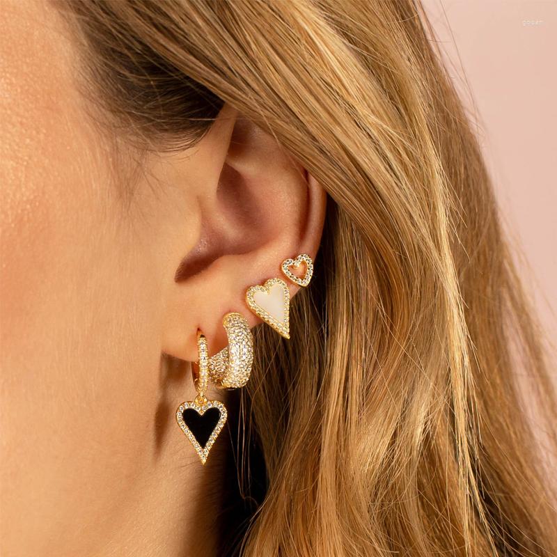 Hoop Earrings Heart Enamel For Women Real Gold Color Zircon Earring Fashion Korean Dangle
Hoop Earrings Heart Enamel For Women Real Gold Color Zircon Earring Fashion Korean Dangle