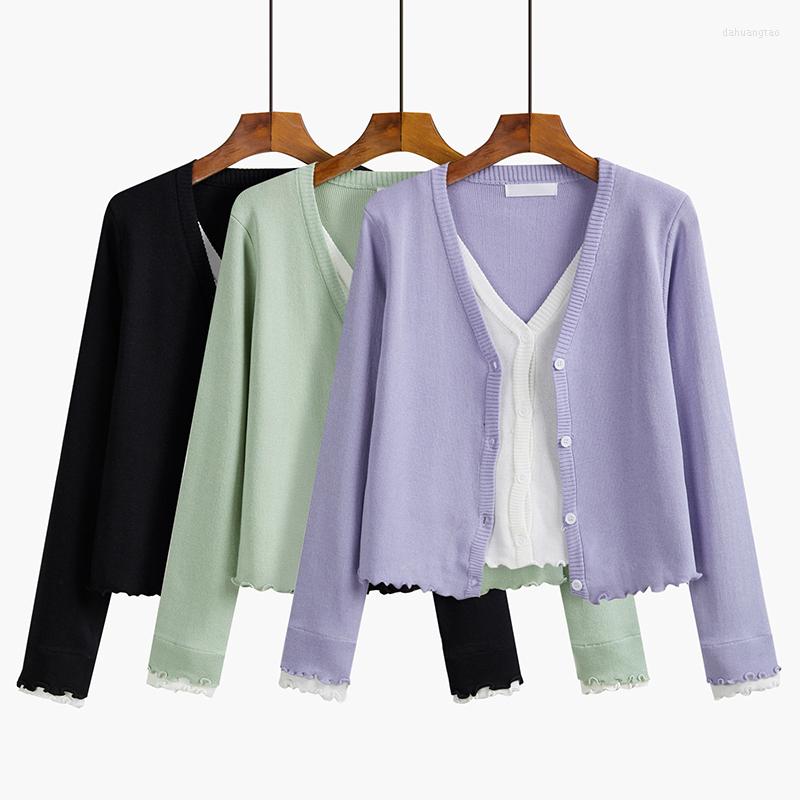 Women' Knits Spring Green Short Cardigans Women 2023 Thin Ladies Knitted Sweaters Long Sleeve V-Neck Solid Color
Women' Knits Spring Green Short Cardigans Women 2023 Thin Ladies Knitted Sweaters Long Sleeve V-Neck Solid Color