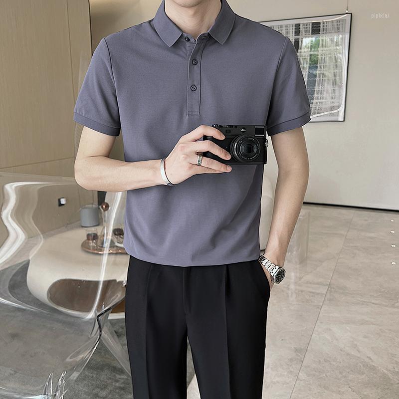 Men's Polos 2023 Men Ice Silk Polo Shirt Slim Fit Solid Color Short Sleeves Shirts Male Casual Homme Streetwear Top Tees, Black
Men's Polos 2023 Men Ice Silk Polo Shirt Slim Fit Solid Color Short Sleeves Shirts Male Casual Homme Streetwear Top Tees, Black