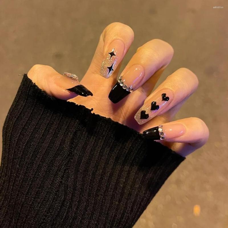 False Nails 24pcs Press On Glitter Love Heart With Rhinestone Coffin Full Cover Fake Nail Wedding Party Acrylic, 999
False Nails 24pcs Press On Glitter Love Heart With Rhinestone Coffin Full Cover Fake Nail Wedding Party Acrylic, 999