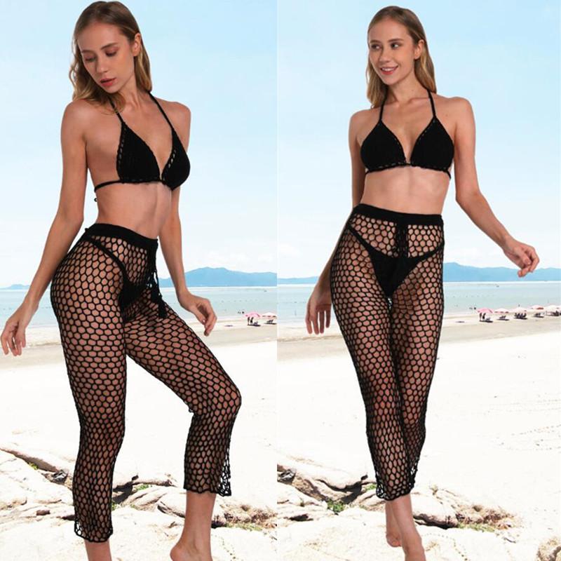 Women's Swimwear Hand Crochet Sexy Beach Bikini 3-Piece Set Cover UP Long Pants Swim Trousers Black WhiteWomen's, 3piece set black
Women's Swimwear Hand Crochet Sexy Beach Bikini 3-Piece Set Cover UP Long Pants Swim Trousers Black WhiteWomen's, 3piece set black