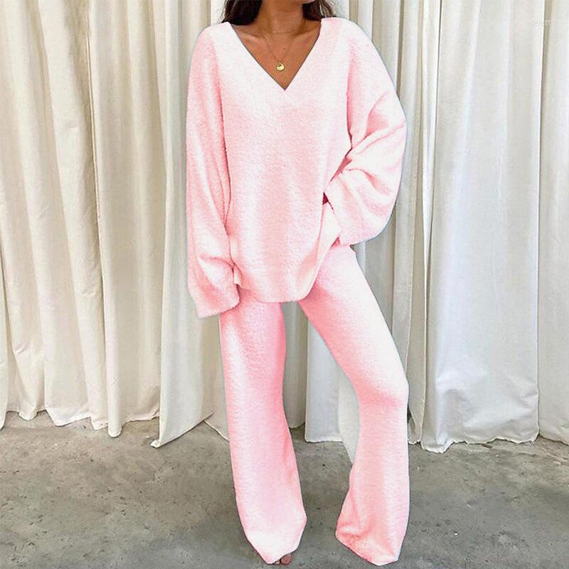 Women' Tracksuits Sexy V-neck Pullover And Wide Leg Pant Outfits Women Casual Long Sleeve Solid Suit Elegant Loose Pajamas Homewear Two, 02 light blue
Women' Tracksuits Sexy V-neck Pullover And Wide Leg Pant Outfits Women Casual Long Sleeve Solid Suit Elegant Loose Pajamas Homewear Two, 02 light blue