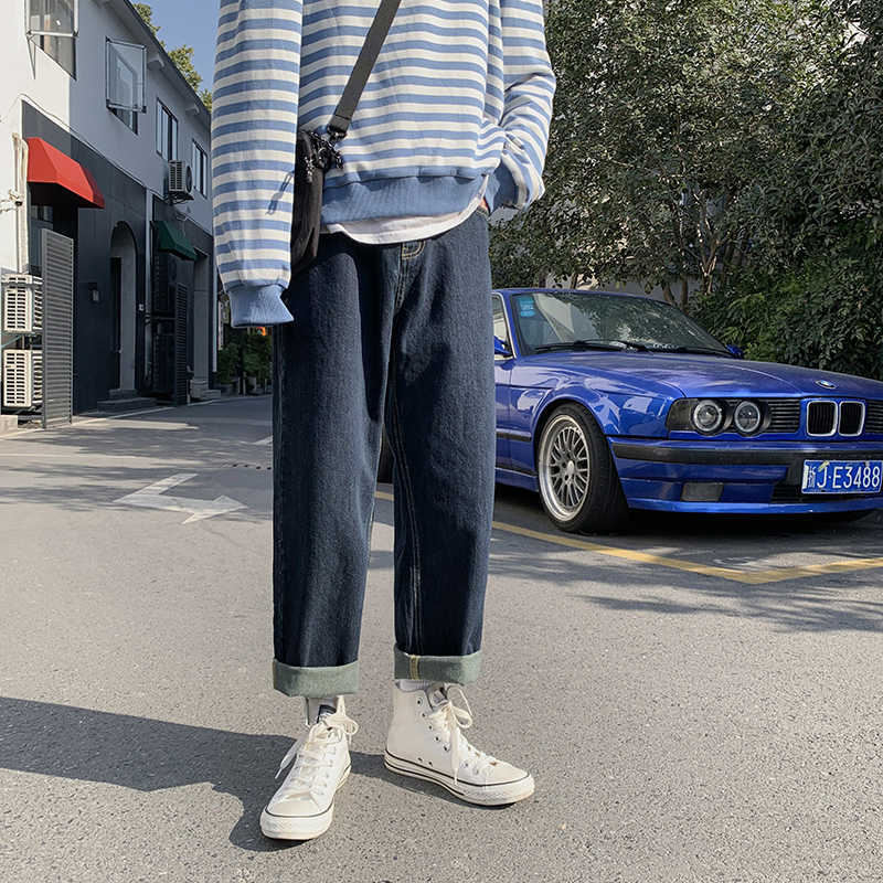 Men's Jeans 2022 Streetwear Baggy Jeans New Spring Summer Men Korean Fashion Loose Straight Wide Leg Pants Male Clothing Light blue Z0301