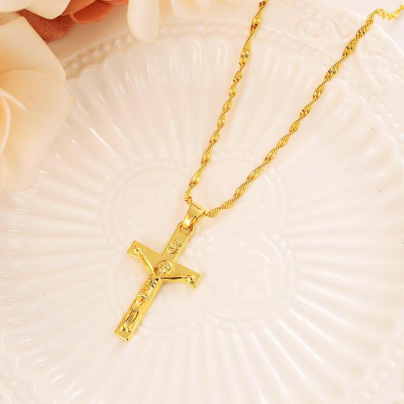 Pendant Necklaces Gold Cross Necklace Chain Women INRI Juses Crucifix Christianity Jewelry Color INBI Jesus Of Nazareth Girls Gift
Pendant Necklaces Gold Cross Necklace Chain Women INRI Juses Crucifix Christianity Jewelry Color INBI Jesus Of Nazareth Girls Gift
