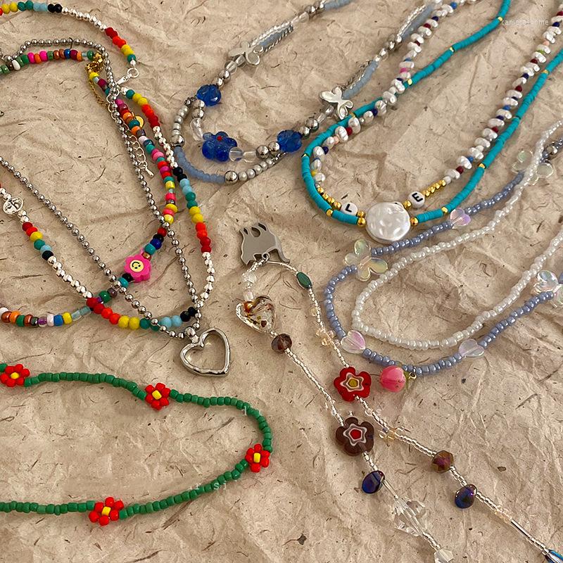 Chains 2023 Korean Summer Green Blue Beads Flower Pendants Choker For Women Girls Fashion Butterfly Necklace Holiday Jewelry Gifts
Chains 2023 Korean Summer Green Blue Beads Flower Pendants Choker For Women Girls Fashion Butterfly Necklace Holiday Jewelry Gifts