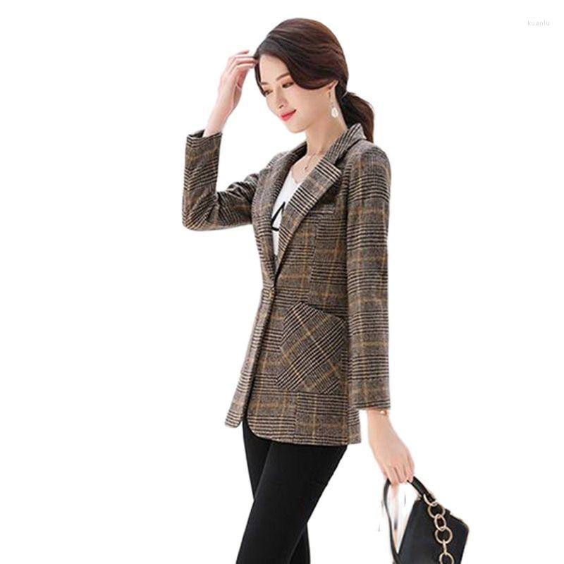 Women's Suits Plaid Suit Women Coat Spring Autumn 2023 Fashion Korean Long Sleeve Blazers Woman Jacket Casual Office Ladies Blazer Tops E24, Brown
Women's Suits Plaid Suit Women Coat Spring Autumn 2023 Fashion Korean Long Sleeve Blazers Woman Jacket Casual Office Ladies Blazer Tops E24, Brown