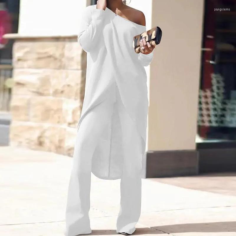 Women' Tracksuits Women Elegant Skew Collar Loose Sets Sexy Cross Slit Solid Two Piece Outfits Fashion Off Shoulder Pullover And Wide Leg, 01 white
Women' Tracksuits Women Elegant Skew Collar Loose Sets Sexy Cross Slit Solid Two Piece Outfits Fashion Off Shoulder Pullover And Wide Leg, 01 white