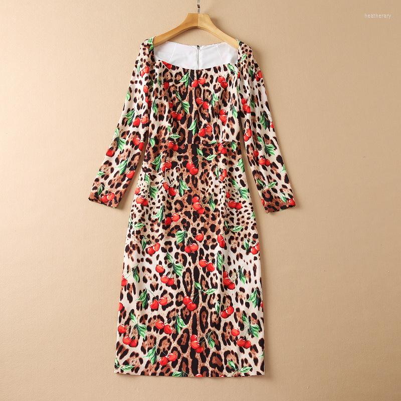 Casual Dresses European And American Women' Wear Autumn 2023 Long Sleeve Square Collar Fashionable Cherry Leopard Print Slim Dress, Multi
Casual Dresses European And American Women' Wear Autumn 2023 Long Sleeve Square Collar Fashionable Cherry Leopard Print Slim Dress, Multi