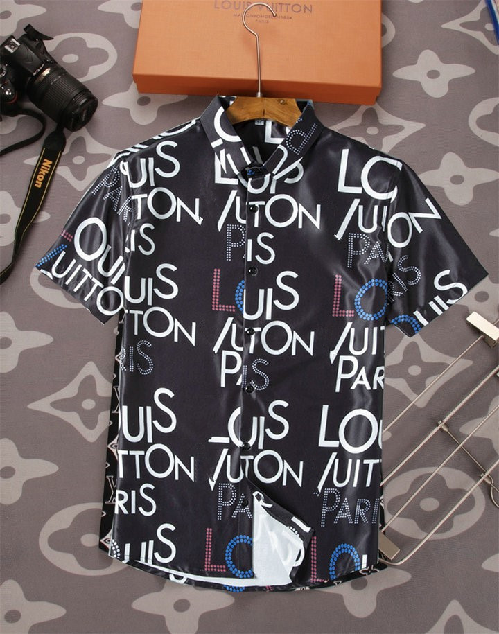 Designer men's shirt new alphabet print fashion business casual short sleeve shirt brand men's slim shirt brand clothing M-3XL-HSC, Black
Designer men's shirt new alphabet print fashion business casual short sleeve shirt brand men's slim shirt brand clothing M-3XL-HSC, Black