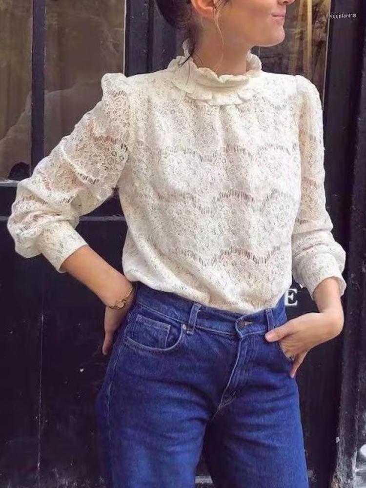 Women' Blouses KJMYYX Spring Summer Floral Shirt For Women 2023 Long Sleeve Lace Hollow Out Stand Collar Tops Elegant Fashion Female, Ab005
Women' Blouses KJMYYX Spring Summer Floral Shirt For Women 2023 Long Sleeve Lace Hollow Out Stand Collar Tops Elegant Fashion Female, Ab005