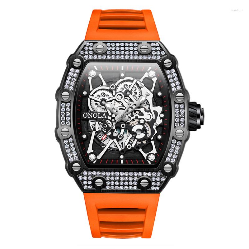 Wristwatches 2023 Fashion Diamond Design Watch Men's ONOLA Casual Waterproof Tape Quartz Relogio Masculino Clock, On3827d silver blue
Wristwatches 2023 Fashion Diamond Design Watch Men's ONOLA Casual Waterproof Tape Quartz Relogio Masculino Clock, On3827d silver blue