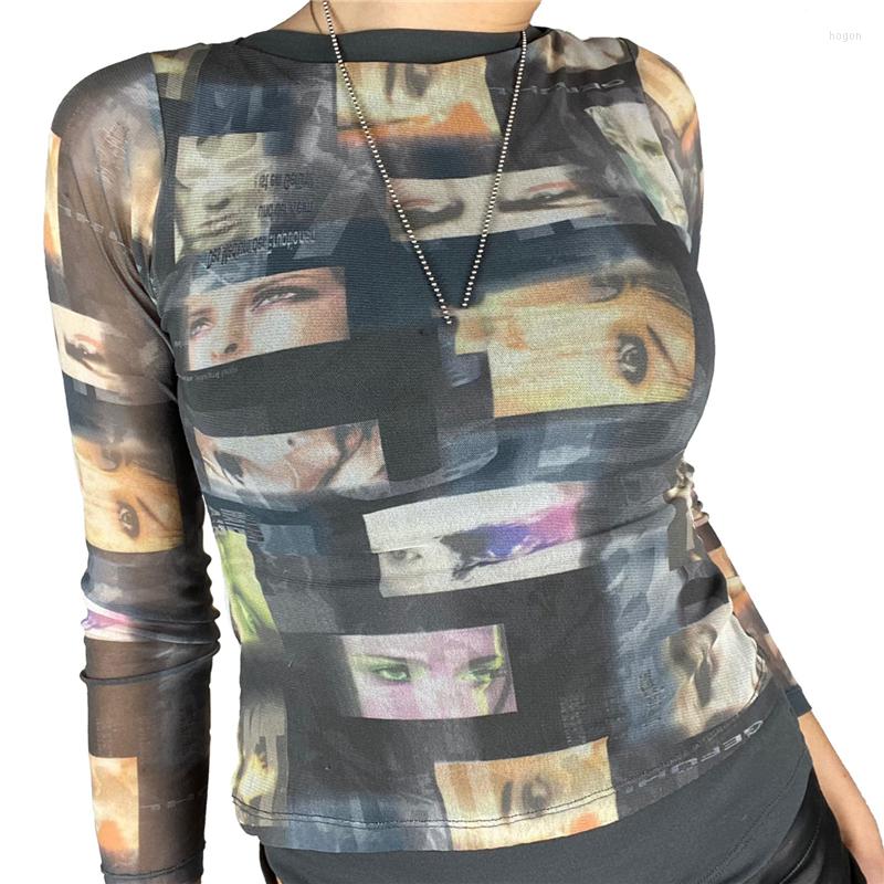 Women' T Shirts Fashion Women Tshirt Sheer Mesh Tops Stylish Long Sleeve Portrait Print Crew Neck Slim Fit T-Shirts Ladies Clothes, As photo shows
Women' T Shirts Fashion Women Tshirt Sheer Mesh Tops Stylish Long Sleeve Portrait Print Crew Neck Slim Fit T-Shirts Ladies Clothes, As photo shows