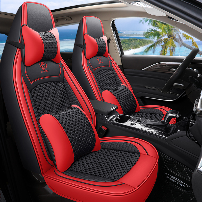 High Back Car Seat Cover Fit Full Set Ice Silk Breathable/Artificial Leather For Most Automotive Cushion Universal SUV, Truck
High Back Car Seat Cover Fit Full Set Ice Silk Breathable/Artificial Leather For Most Automotive Cushion Universal SUV, Truck