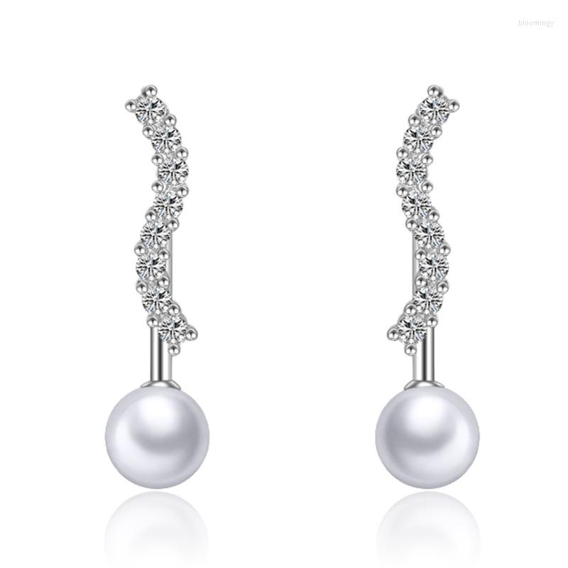 Stud Earrings Simple Female Tassel Silver Color Freshwater Pearl Wave Single Row Zircon For Women Girl Jewelry Pendientes
Stud Earrings Simple Female Tassel Silver Color Freshwater Pearl Wave Single Row Zircon For Women Girl Jewelry Pendientes